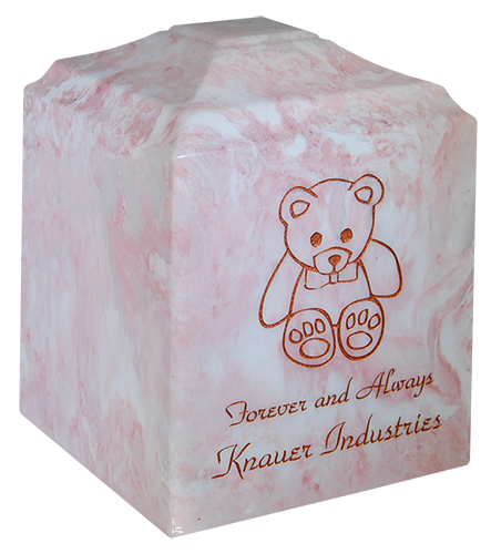 Pink Infant Urn With Bear