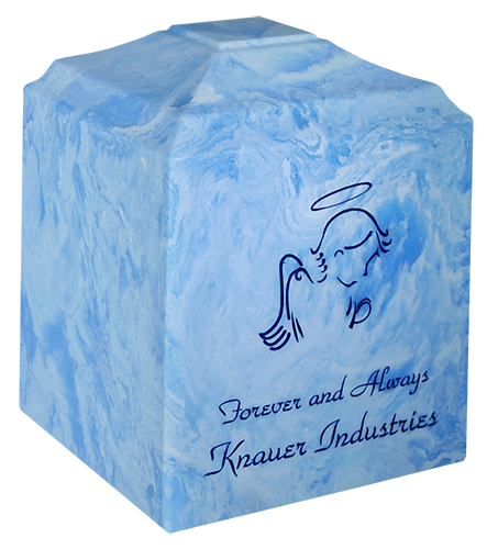 Wedgewood Blue Infant Urn with Angel