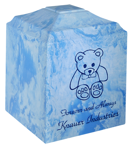 Wedgewood Blue Infant Urn with Bear