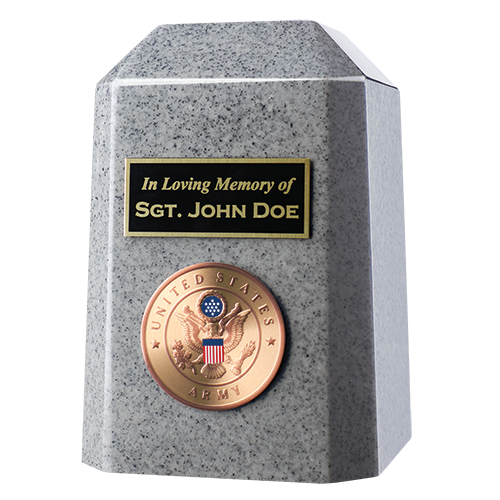 Military Keepsake Urn with Nameplate & Emblem